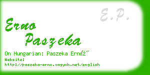 erno paszeka business card